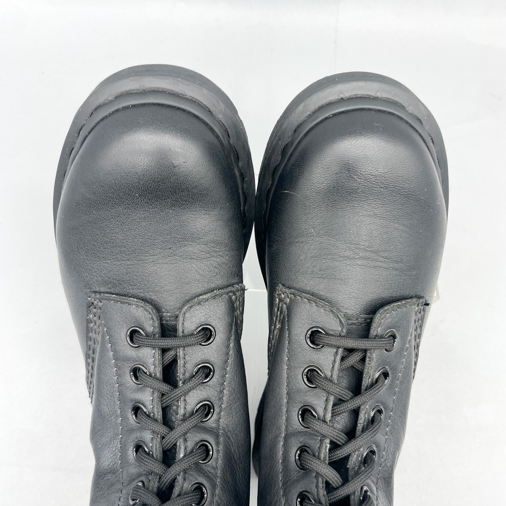 Dr Martens 1460 Pascal Mono Womens 6 Black Leather Combat Boots Goth Grunge Punk - Picture 7 of 11